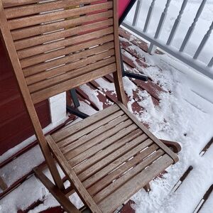 2 Wood Slat Folding Chair - Natural Wood